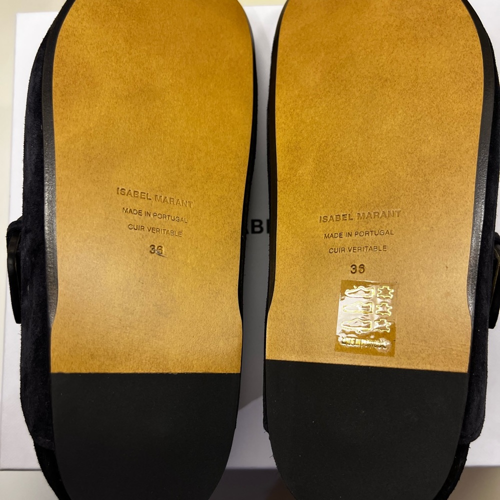 NWB Isabel Marant Mirvin Mule Slide Midnight Black Size 36 Retail $775 - Picture 9 of 10